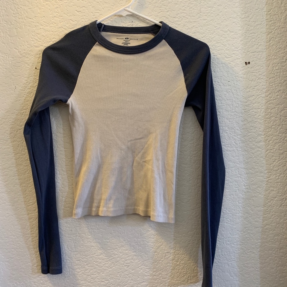 Brandy Melville cream and blue long sleeve.